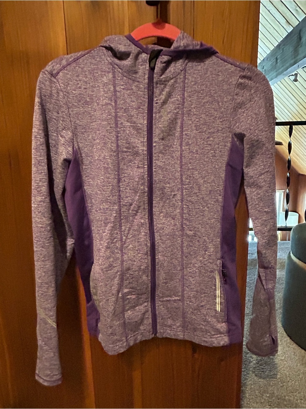 Brooks Purple Full-Zip Hooded Running Jacket